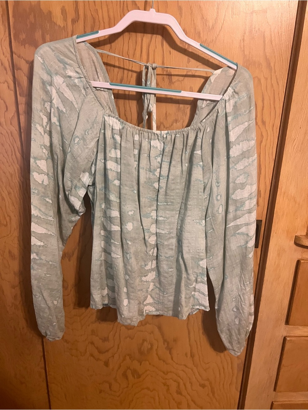 Women's Sage Tie-Back Peasant Tunic - Lightweight Long Sleeve